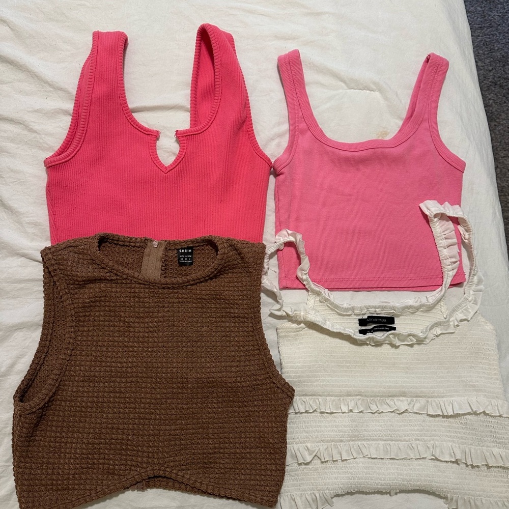 Pink and Brown Women's Tops Set